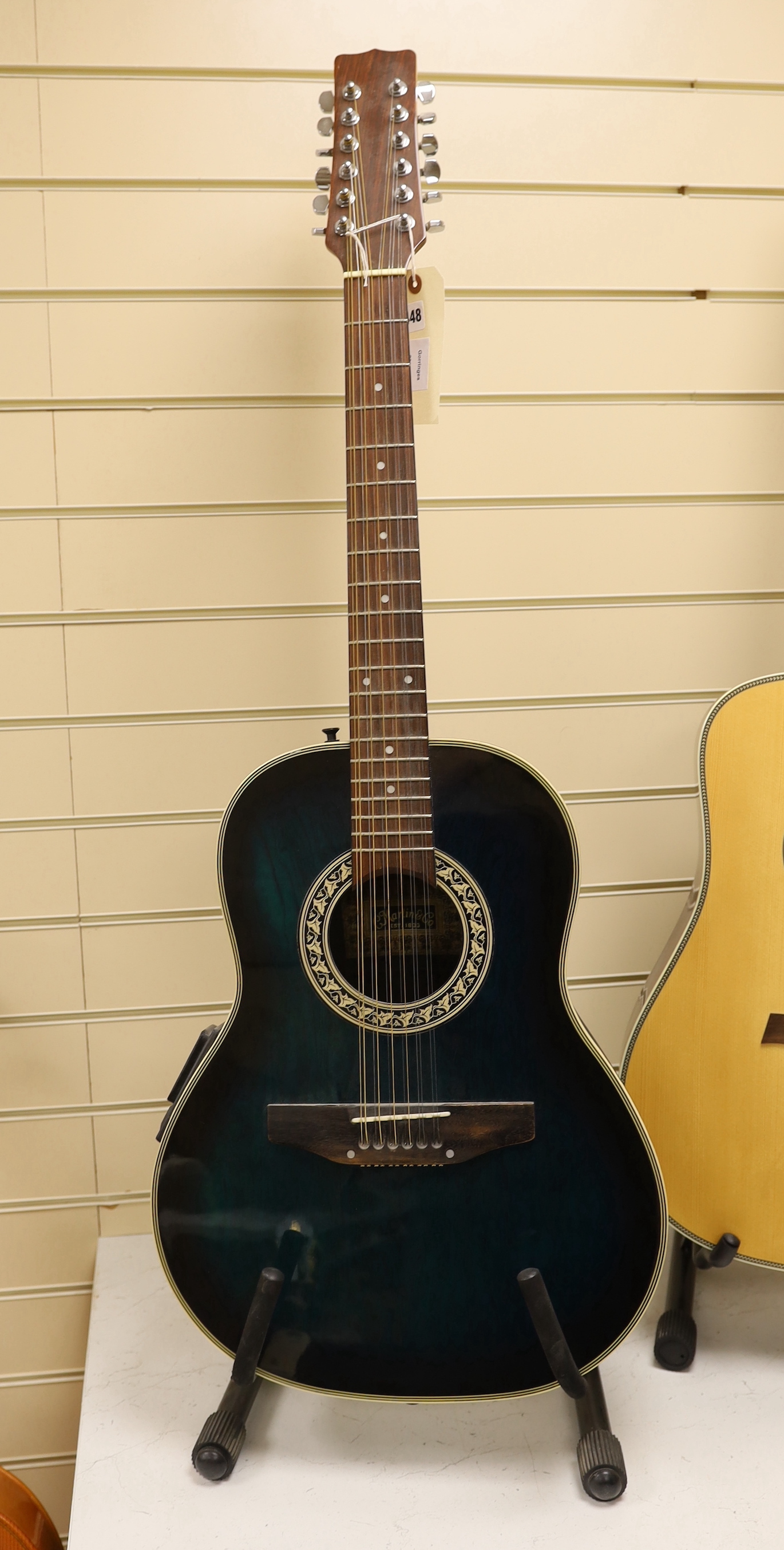 A Marlin & Co blue colourway guitar